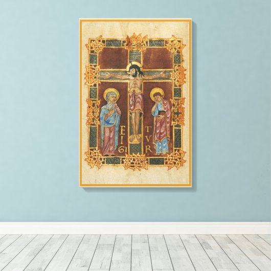 Christ Crucified Stretched Canvas Print Leinwanddruck (Insitu (Holzboden))