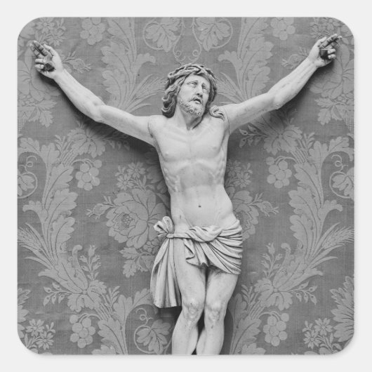 Christ Crucified, von Michelangelo Buonarroti Quadratischer Aufkleber (Vorderseite)
