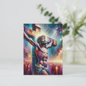 CHRIST DAS LICHT FEIERTAGSPOSTKARTE (Stehend Vorderseite)