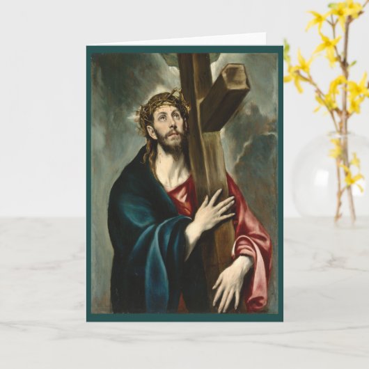 Christ, der das Kreuz trägt, El Greco Karte (Gelbe Blume)
