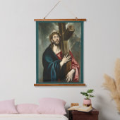 Christ, der das Kreuz trägt, El Greco Wandteppich Mit Holzrahmen (Schlafzimmer)