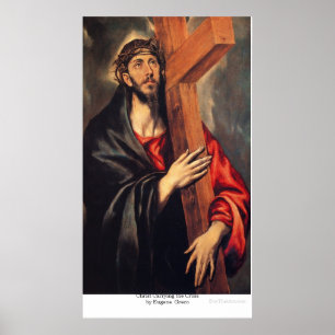 Christ, der das Kreuz von Eugene Greco trägt Poster