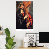 Christ, der das Kreuz von Eugene Greco trägt Poster (Heimbüro)