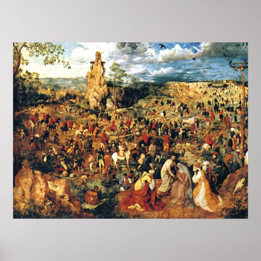 Christ, der das Kreuz von Pieter Bruegel dem Älter Poster (Vorne)