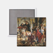 Christ, der die Händler aus dem Tempel treibt Magnet (Vorderseite/Rückseite)