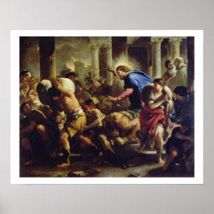 Christ, der die Händler aus dem Tempel treibt Poster