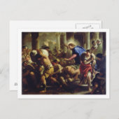 Christ, der die Händler aus dem Tempel treibt Postkarte (Vorne/Hinten)