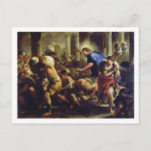 Christ, der die Händler aus dem Tempel treibt Postkarte (Vorderseite)