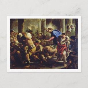 Christ, der die Händler aus dem Tempel treibt Postkarte