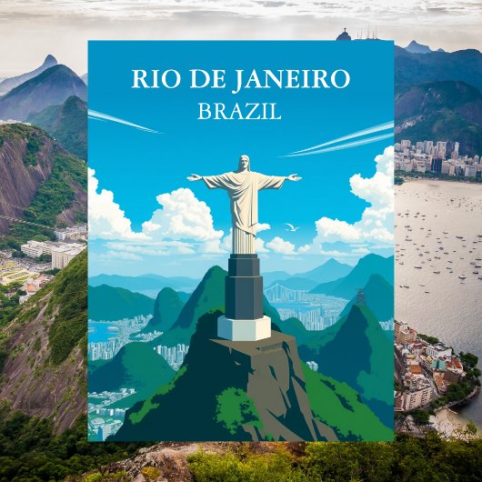 Christ der Erlöser, Brasilien Rio de Janeiro Vinta Postkarte
