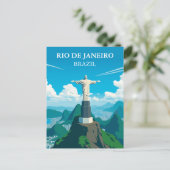 Christ der Erlöser, Brasilien Rio de Janeiro Vinta Postkarte (Stehend Vorderseite)