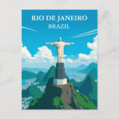 Christ der Erlöser, Brasilien Rio de Janeiro Vinta Postkarte (Vorderseite)