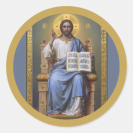 Christ der Lehrer / Allmächtiges Osterposter Runder Aufkleber