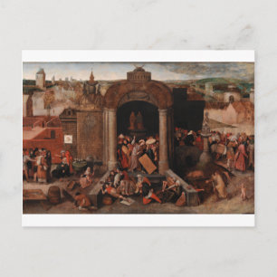 Christ Driders from the Temple by Bruegel Postkarte