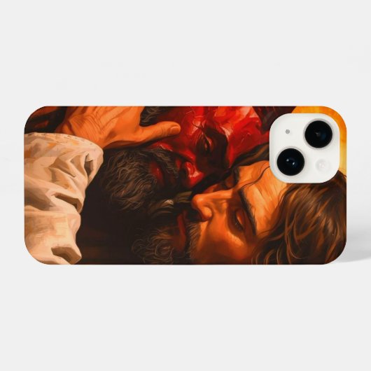 Christ Embracing Lucifer iPhone Hülle (Rückseite (Horizontal))