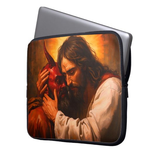 Christ Embracing Lucifer Laptopschutzhülle (Vorderseite Links)