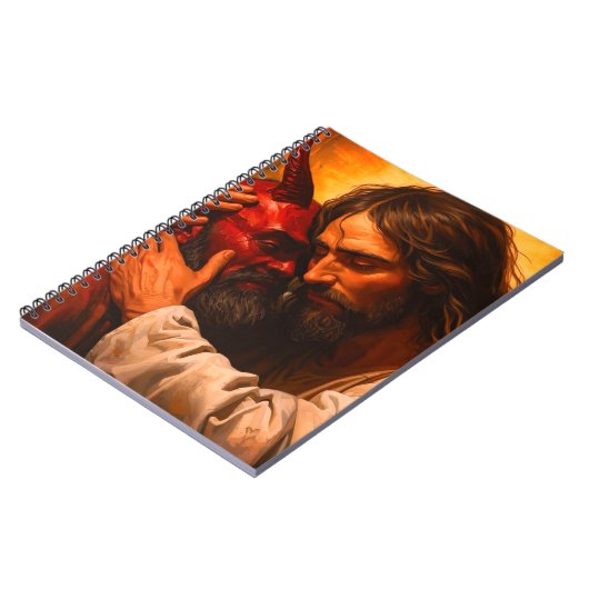 Christ Embracing Lucifer-Notebook Notizblock (Linke Seite)