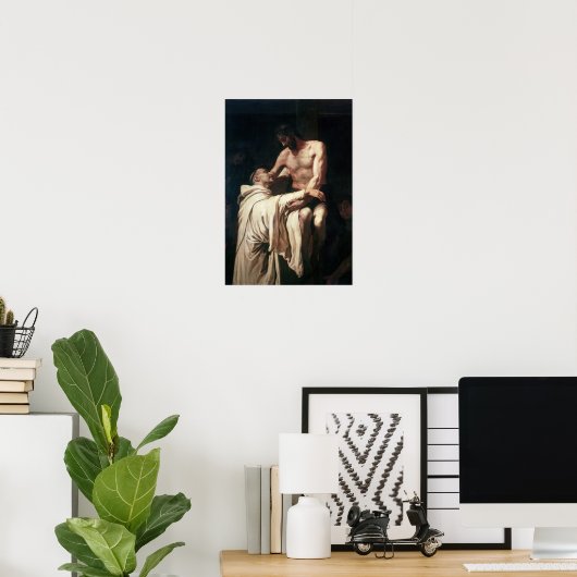 Christ Embracing St. Bernard Poster (Heimbüro)