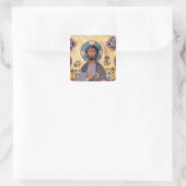 Christ enthusironisiert quadratischer aufkleber (Tasche)