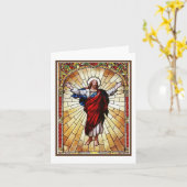 CHRIST-Fenster aus festem Glas Karte (Gelbe Blume)