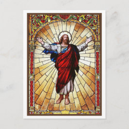 CHRIST-Fenster aus festem Glas Postkarte