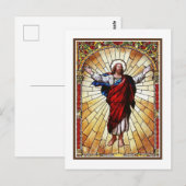 CHRIST-Fenster aus festem Glas Postkarte (Vorne/Hinten)