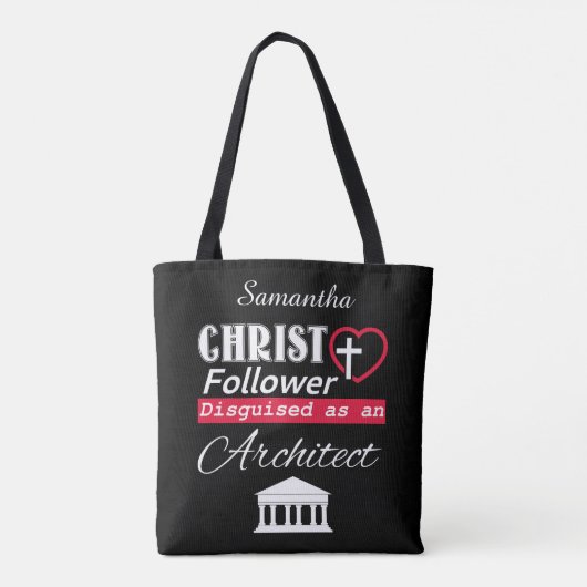Christ Follower als Architekt Christlich getarnt Tasche (Rückseite)