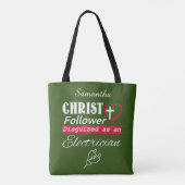 Christ Follower, getarnt als Elektriker Christlich Tasche (Rückseite)