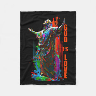 Christ God is Liebe Graffiti Design for Christlich Fleecedecke