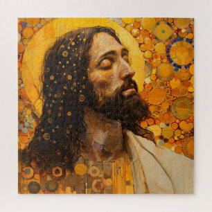 Christ Golden Abstract Art Puzzle