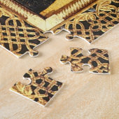 Christ hält die Evangelien Latticework Gold Frame Puzzle (Seite)