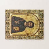 Christ hält die Evangelien Latticework Gold Frame Puzzle (Horizontal)