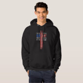 Christ I Kneel at the Cross and Stand at the Flag  Hoodie (Vorne ganz)