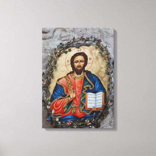 Christ Icon Höhle zeichnend Canvas Print Leinwanddruck (Vorderseite)