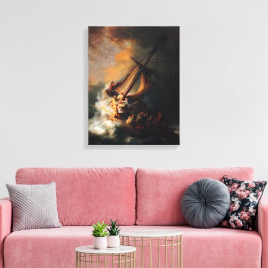Christ im Sturm am Genezareth-See von Rembrandt Leinwanddruck (Insitu (Wohnzimmer))