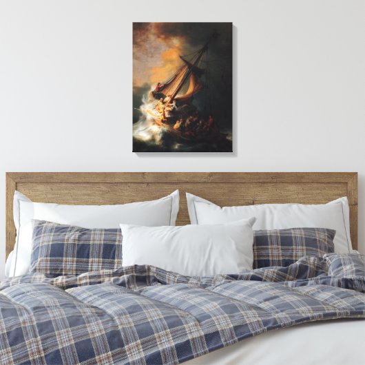 Christ im Sturm am Genezareth-See von Rembrandt Leinwanddruck (Insitu (Schlafzimmer))