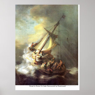 Christ im Sturm am Genezareth-See von Rembrandt Poster