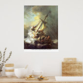 Christ im Sturm am Genezareth-See von Rembrandt Poster (Küche)