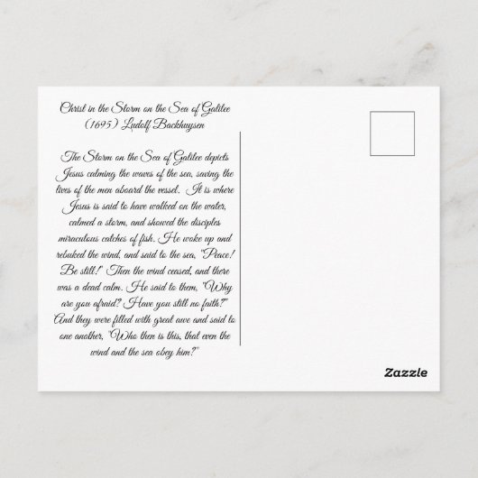 Christ im Sturm Postkarte (Rückseite)