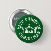 CHRIST IN CHRISTMAS Nativity Button behalten (Vorne & Hinten)