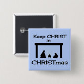 CHRIST in CHRISTmas Square Button / Button behalte (Vorne & Hinten)