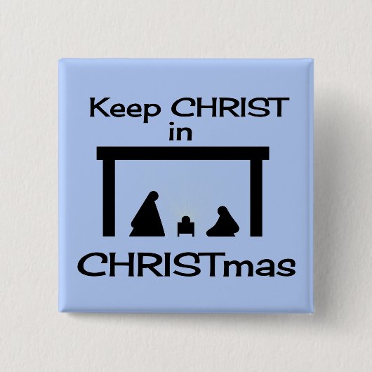 CHRIST in CHRISTmas Square Button / Button behalte (Vorderseite)