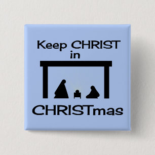 CHRIST in CHRISTmas Square Button / Button behalte