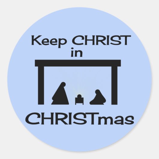 CHRIST in CHRISTmas Stickers behalten (2 Größen) (Vorderseite)