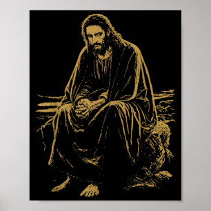 Christ in der Wüste Jesus Gebet Christliche Glaube Poster
