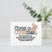 CHRIST IS CHRISTMAS FEIERTAGSPOSTKARTE (Stehend Vorderseite)