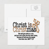 CHRIST IS CHRISTMAS FEIERTAGSPOSTKARTE (Vorne/Hinten)