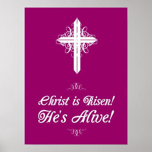 Christ is Risen! He's Alive! Easter Poster 12"x16" (Vorne)