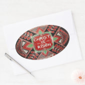 "Christ is Risen" PysankyPascha/Ostereier-Sticker Ovaler Aufkleber (Umschlag)