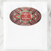 "Christ is Risen" PysankyPascha/Ostereier-Sticker Ovaler Aufkleber (Tasche)